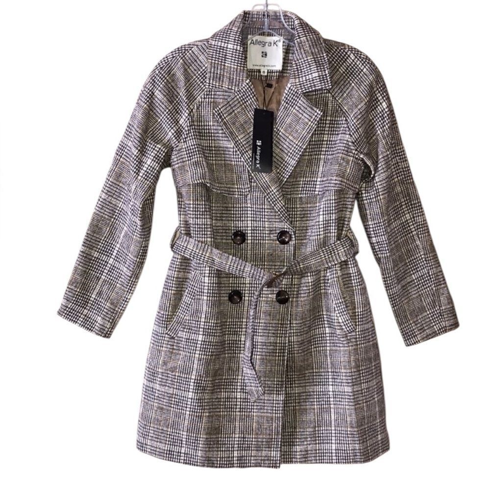 NEW Allegra K Plaid Jacket